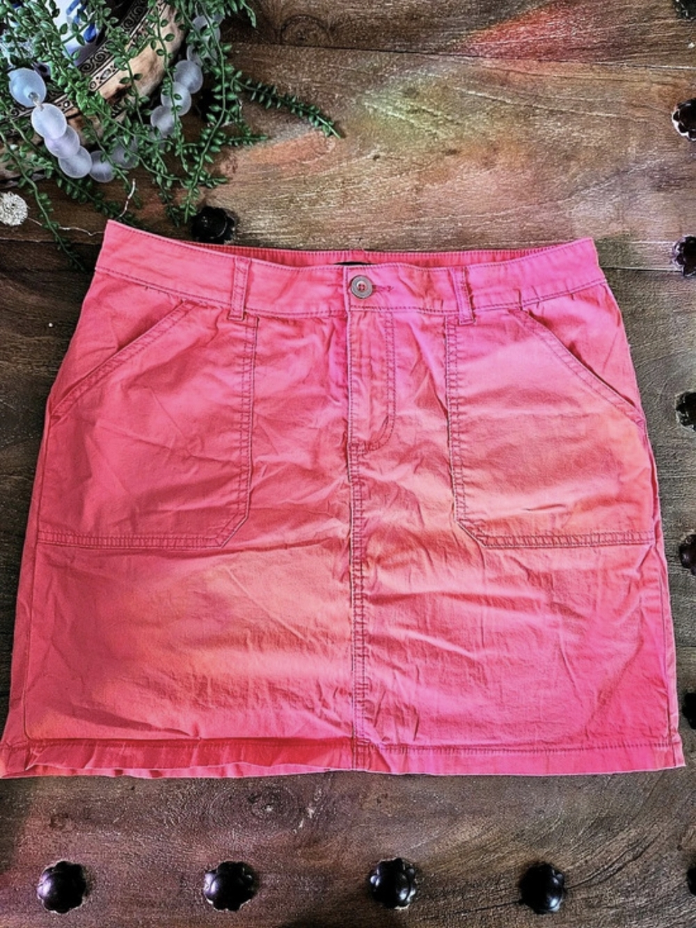 Lee Regular Fit Mid Rise Mini Skort Coral Size 12